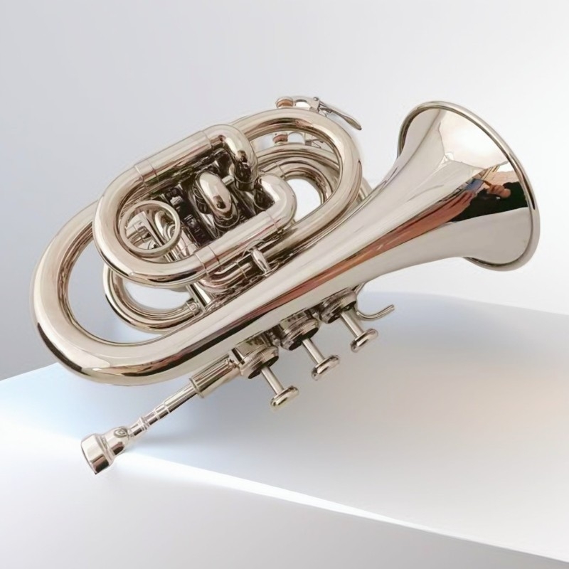 Τρομπέτα τσέπης 370 σε B♭, κράμα νικελ-ασήμι, επαγγελματική απόδοση, τσάντα καμβά περιλαμβάνεται