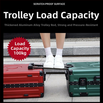 Θήκη ταξιδιού-οργανωτής με αλουμινένιο περίβλημα, φερμουάρ, επένδυση ABS+PC, κατάλληλο για μητέρα-παιδί