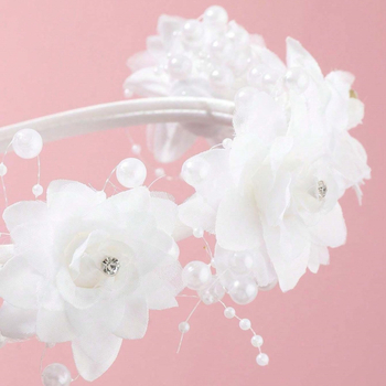 Κορεατικού στυλ χειροποίητη κορδέλα μαλλιών με ψεύτικες πέρλες, φρέσκια και γλυκιά