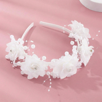 Κορεατικού στυλ χειροποίητη κορδέλα μαλλιών με ψεύτικες πέρλες, φρέσκια και γλυκιά