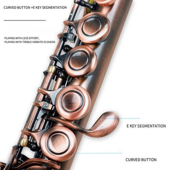 Σετ φλάουτο με 16 τρύπες σε κλειδί C, κράμα νικελ-αργύρου