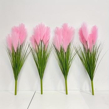 Изкуствен букет от тръстика – мек PVC, стилова изработка и инжекционно формиране, симулирана градинска разновидност, за сватба, открити пространства, реквизит за фотография и домашна декорация