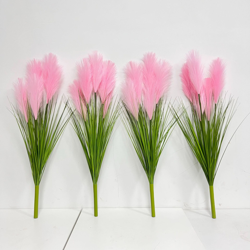 Изкуствен букет от тръстика – мек PVC, стилова изработка и инжекционно формиране, симулирана градинска разновидност, за сватба, открити пространства, реквизит за фотография и домашна декорация