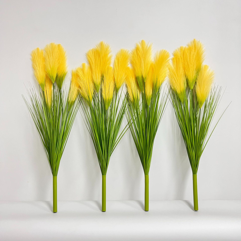 Изкуствен букет от тръстика – мек PVC, стилова изработка и инжекционно формиране, симулирана градинска разновидност, за сватба, открити пространства, реквизит за фотография и домашна декорация