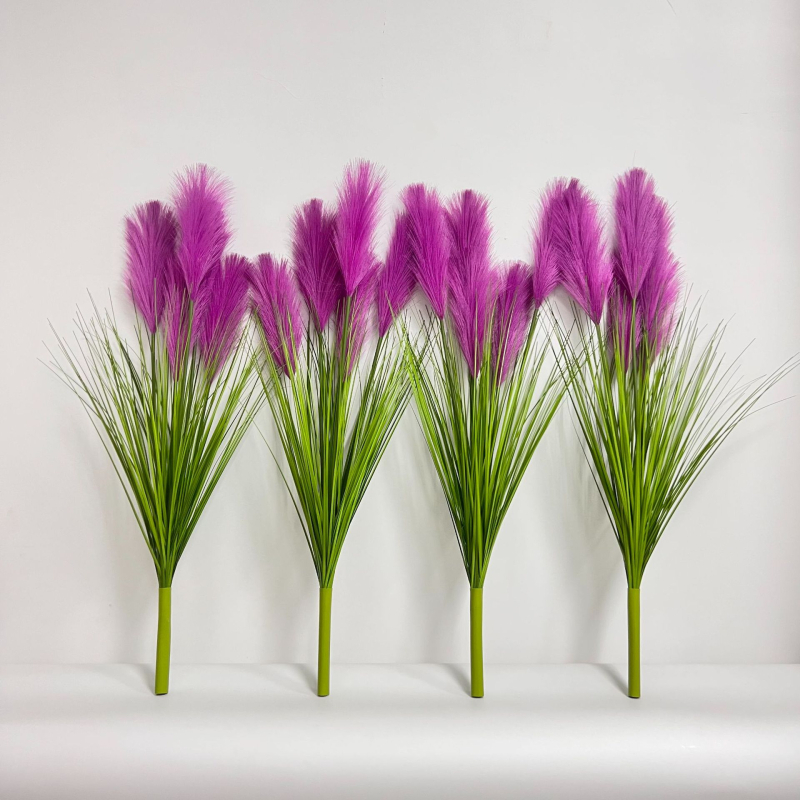 Изкуствен букет от тръстика – мек PVC, стилова изработка и инжекционно формиране, симулирана градинска разновидност, за сватба, открити пространства, реквизит за фотография и домашна декорация