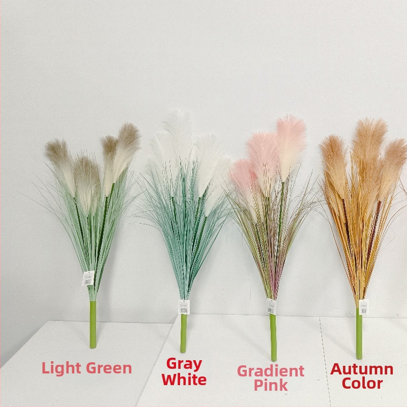Изкуствен букет от тръстика – мек PVC, стилова изработка и инжекционно формиране, симулирана градинска разновидност, за сватба, открити пространства, реквизит за фотография и домашна декорация