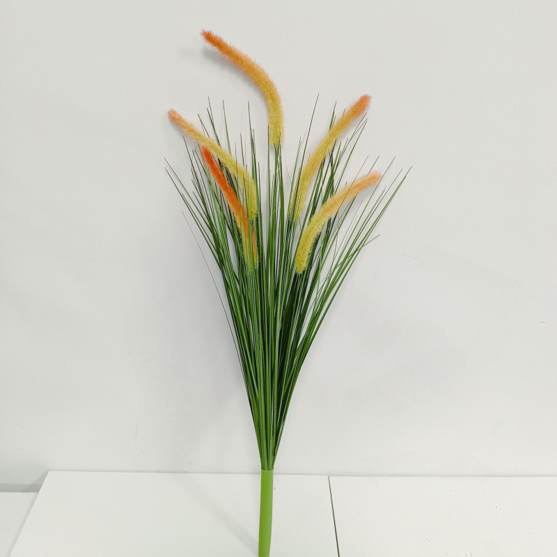 Изкуствен букет от тръстика – мек PVC, стилова изработка и инжекционно формиране, симулирана градинска разновидност, за сватба, открити пространства, реквизит за фотография и домашна декорация