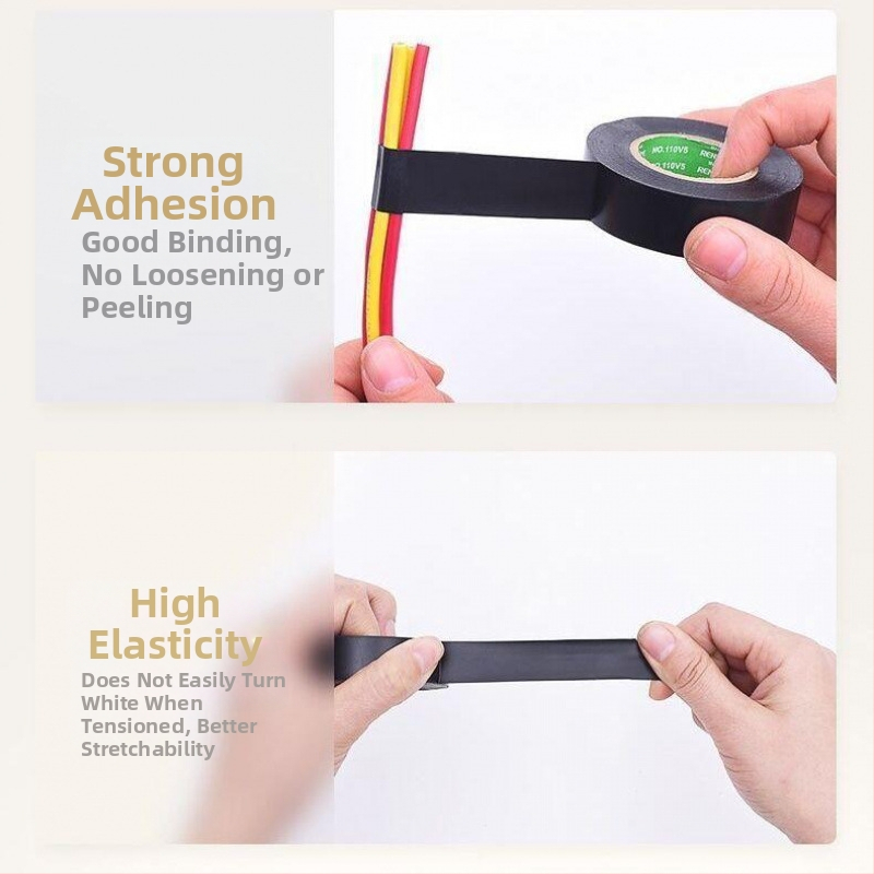 Електрическа изолационна лента, PVC, ултра тънка, огнеустойчива и водоустойчива, едностранна, с подложка за обелване, 10 ролки