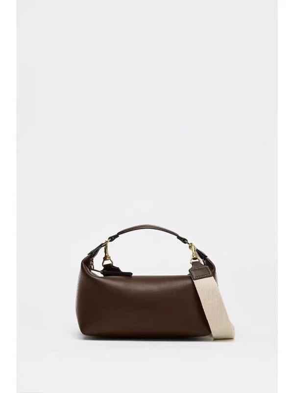 PU torbica za rame s bočnom trakom dekorom, oblik jastuka, zatvarač na zip