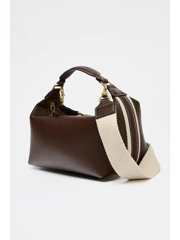 PU torbica za rame s bočnom trakom dekorom, oblik jastuka, zatvarač na zip