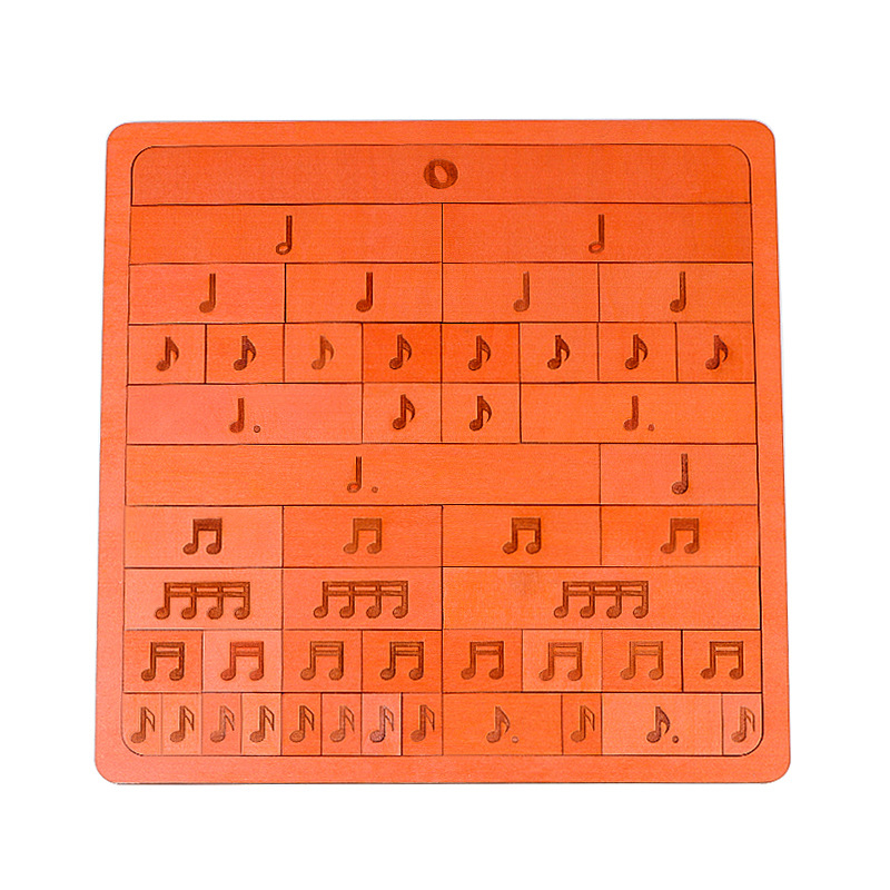 Drveni glazbeni puzzle – notе, ritam i glazbena teorija za početnike; ravni puzzle; materijal: građevinski blokovi; dobna skupina 15–35; kategorija: pravopisne ilustracije, ploče