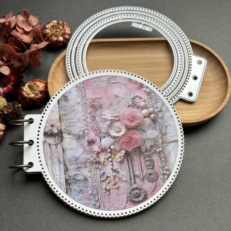 Kruhový rezací šablón z karbónovej ocele pre scrapbooking – Formička noža; Materiál: karbónová oceľ; Kategória: rezací šablón; Použitie: domáca potreba; Štýl: moderný minimalistický
