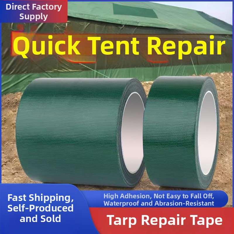 Traka za popravak platna s tkaninskom osnovom – širina 4,8 cm, duljina 10/20 m, ljepilo na bazi topljenja, pogodna za platnene cerade i vodonepropusne tkanine