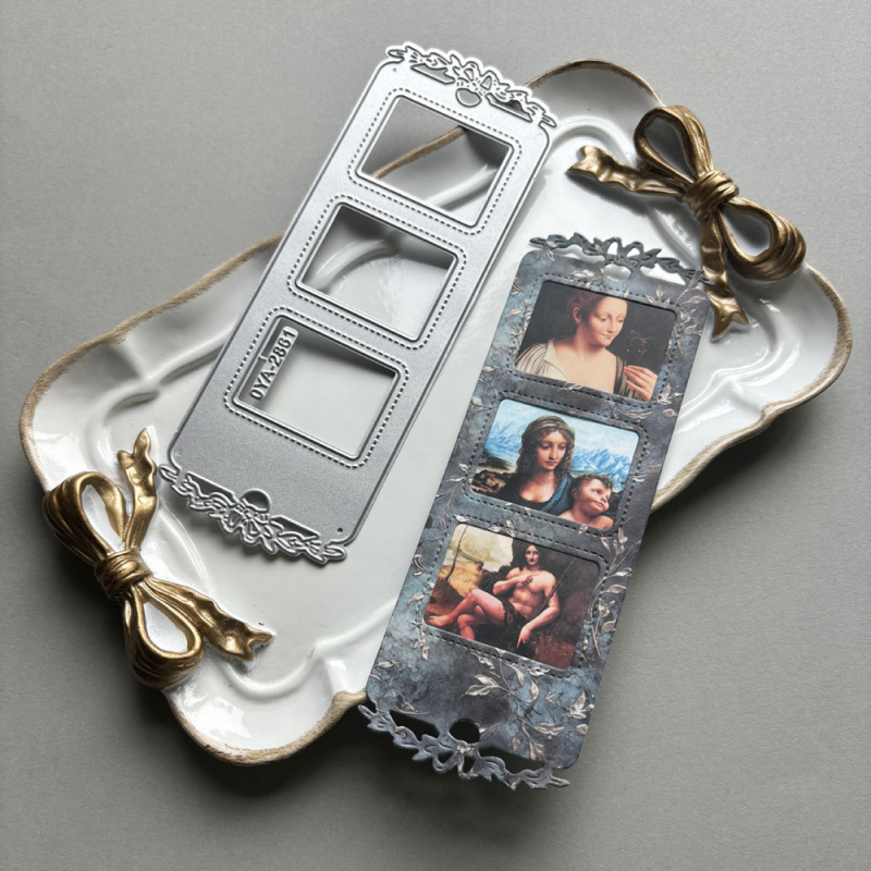 Vintage razidlo na výrez mašličky z karbónovej ocele, pre scrapbooking a DIY koláž; geometrický tvar; kovový nástroj; balené v samostatnom OPP vrecku; čínskeho štýlu