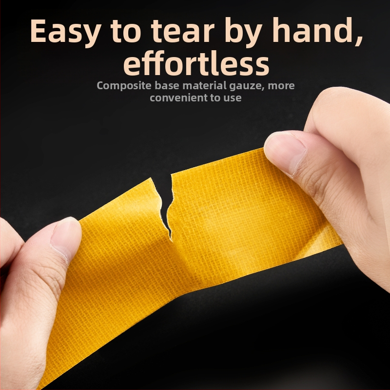 Dvojstranná páska s mrežovou základňou na upevnenie koberca; silný adhézny účinok, bez stôp; dĺžka 5.1 m (možno upraviť na 20.5 m), šírka 8-50 mm, hrúbka 0.28-0.38 mm.