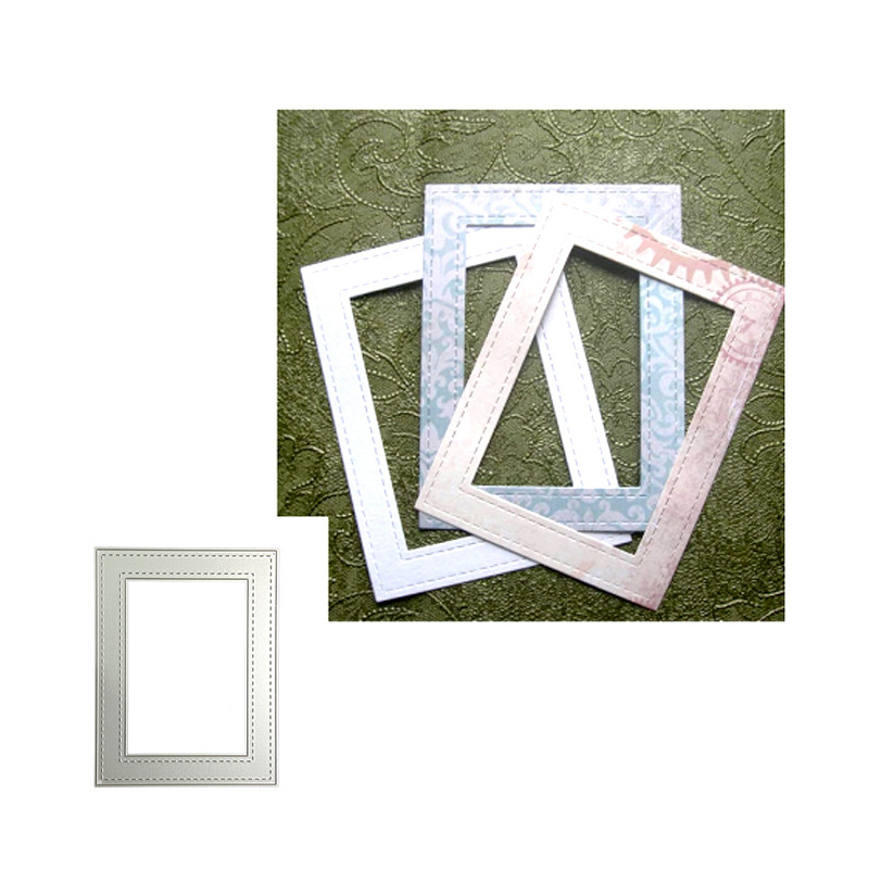 Scrapbook vágóforma, fémes kivitel, öntvényes technológia, félautomatizált gyártás, geometriai dizájn (alkalmas otthoni dekorációhoz)