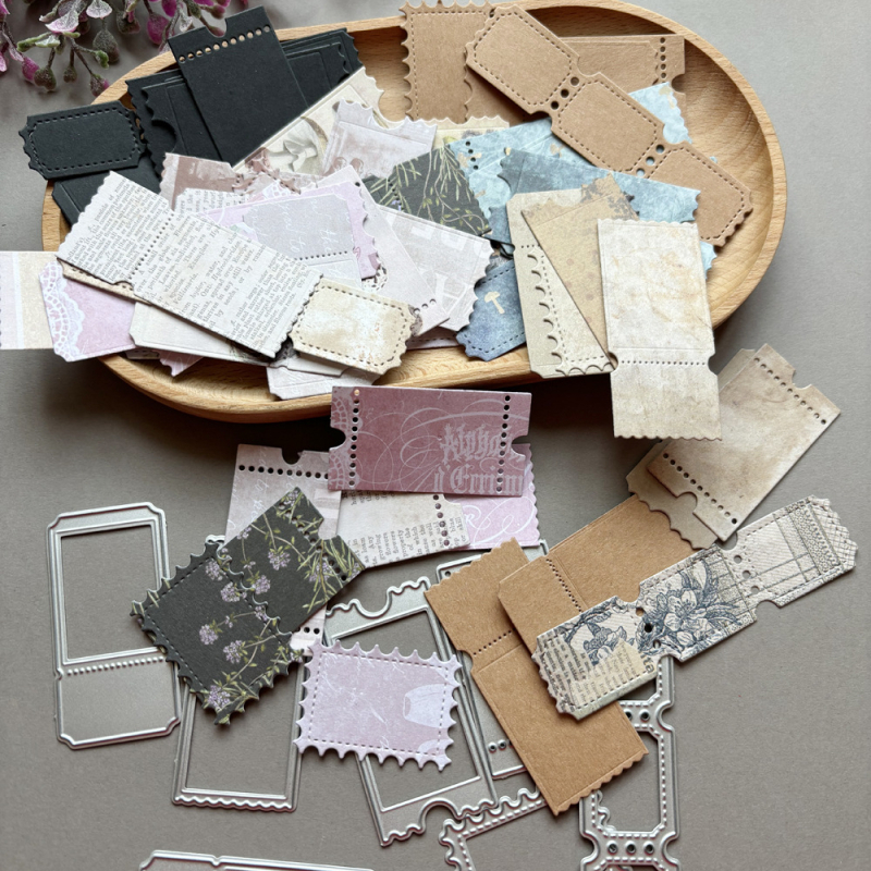 Rezací šablóna na scrapbooking – vintage retro séria, embossing, DIY (Materiál: uhlíková oceľ; Kategória: DIY; Štýl: moderný minimalizmus)