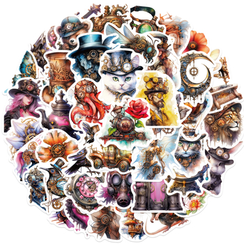 Set naljepnica – akvarelni steampunk grafiti za gitaru, prijenosno računalo i kovčeg; Marke: Pick-up; Ljepljivost: Da; IP dozvola: Ne; Stil: Slatko; Ispis