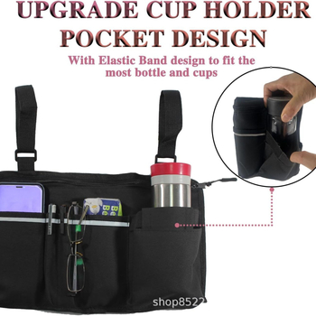 HY καθολική πλευρική τσάντα για καροτσάκι — τύπος τσάντας χεριού, νάιλον, πολυλειτουργική, για ταξίδια, θήκη ποτηριού