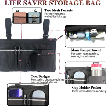 HY καθολική πλευρική τσάντα για καροτσάκι — τύπος τσάντας χεριού, νάιλον, πολυλειτουργική, για ταξίδια, θήκη ποτηριού