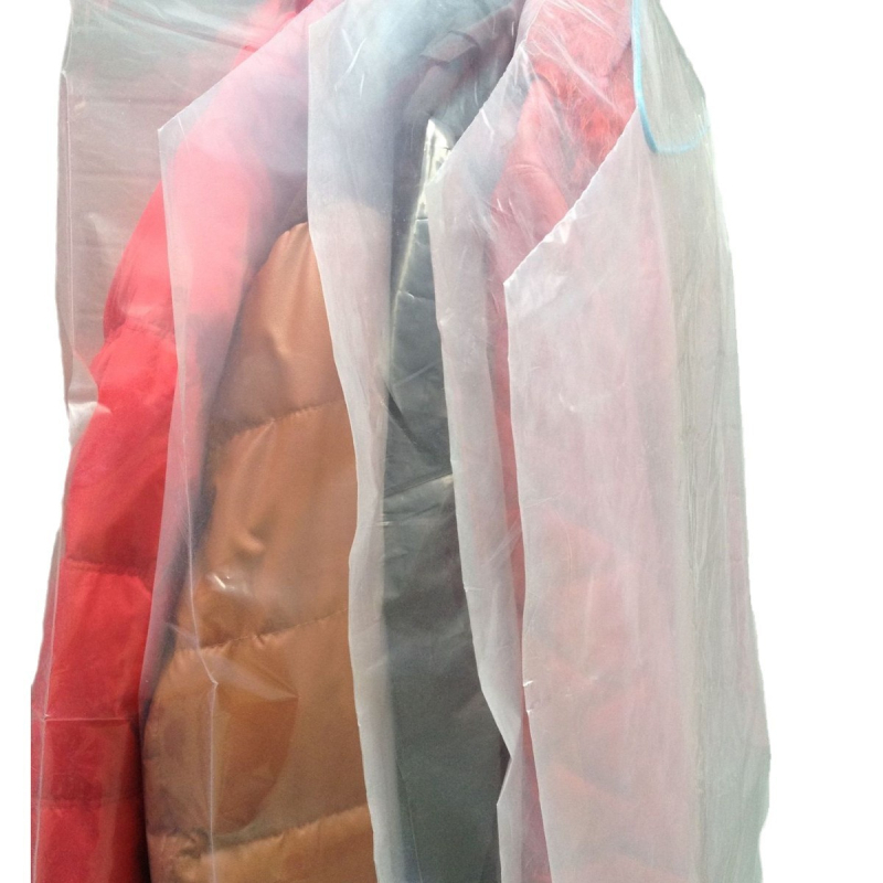 Костюмен калъф за закачане — прозрачен PE пакет за дрехи, защита от прах и влага