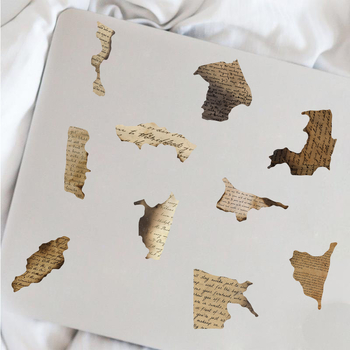 50 listova retro naljepnica za planer s izgorjelim rubovima, vodootporne, za šalice, uredske potrepštine i prtljagu