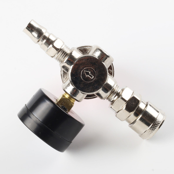 Регулатор на налягането за въздушен компресор със бърз конектор, манометър 140 PSI, трипортово железно тяло (Марка: Tillage; Материал: Alloy Steel)