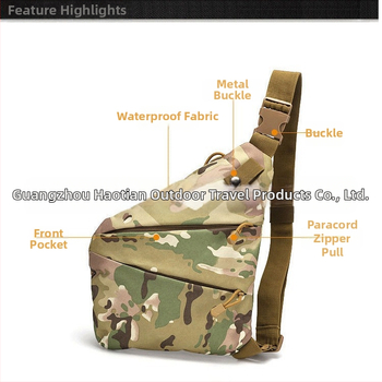 Išorinė taktikinė pečių rankinė, vieno tono dizainas, Oxford medžiaga, pamušalas nailonas, atspari vandeniui ir ultra lengva, lauko sportams