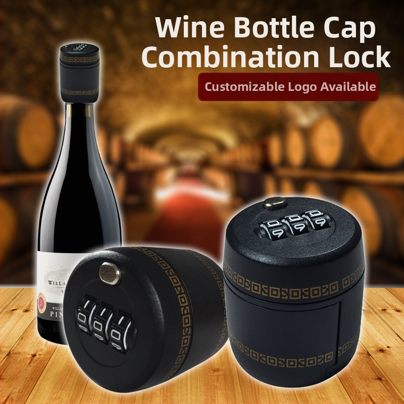 Заключалка за бутилка вино с числов код – PC корпус, за винени тапи, модерен минималистичен стил, персонализация налична