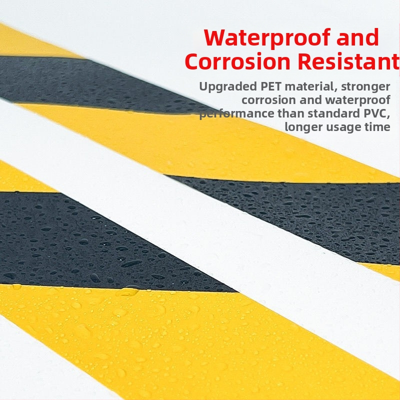 PE varovná páska pre bezpečnosť na stavbe a označovanie podláh; lepidlo na báze gumy; papierové jadro; teplotný rozsah -50 až 100°C; ľahko odstraňuje bez zvyškov lepidla