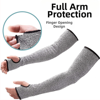 HPPE pjovimo apsauga dilbio rankovė su nykščio anga, 5 lygio atsparumas dėvėjimuisi