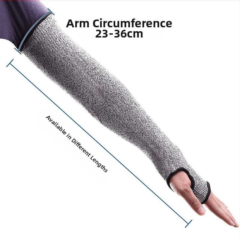 HPPE pjovimo apsauga dilbio rankovė su nykščio anga, 5 lygio atsparumas dėvėjimuisi