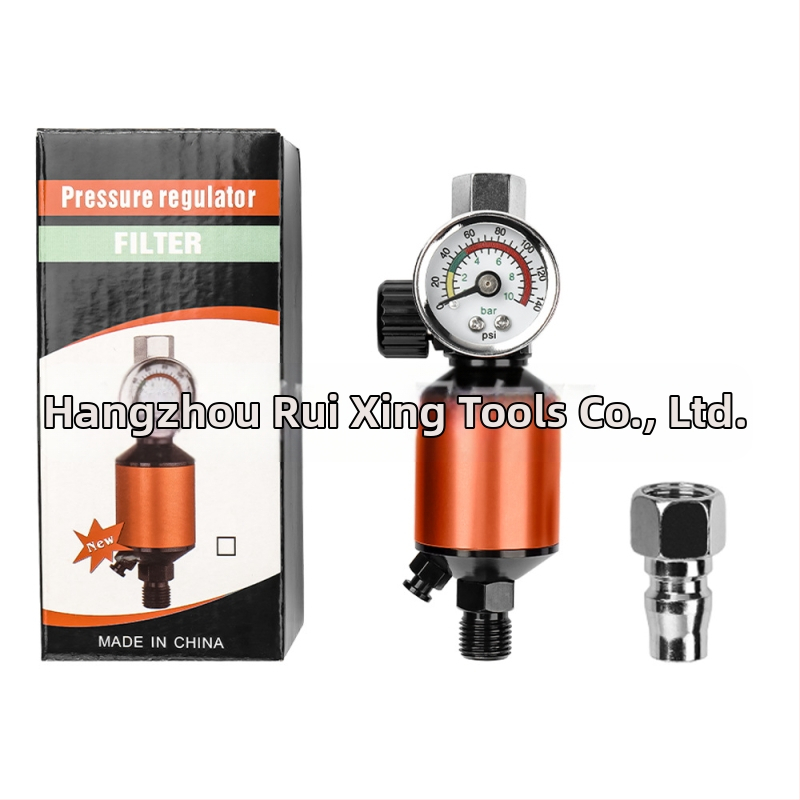Purškimo pistoleto slėgio reguliatorius su alyvos-vandens atskyrėju ir oro filtru, svoris 0,2 kg