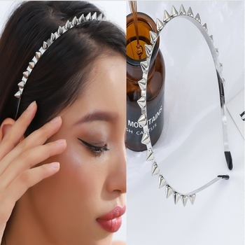 Κεφαλόδετο με ακίδες – μεταλλικό, ηλεκτροπλατινωμένο, γοτθικο-πανκ στυλ, για γυναίκες