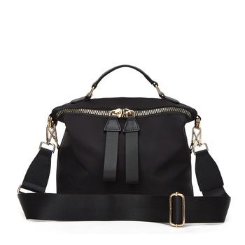 Dámska nylonová taška Saddle Bag, mestský minimalistický štýl, horizontálny štvorcový tvar, zapínanie na zips, vnútorné priehradky: zipsová kapsa, kapsa na telefón, zipsová kapsa typu sandwich