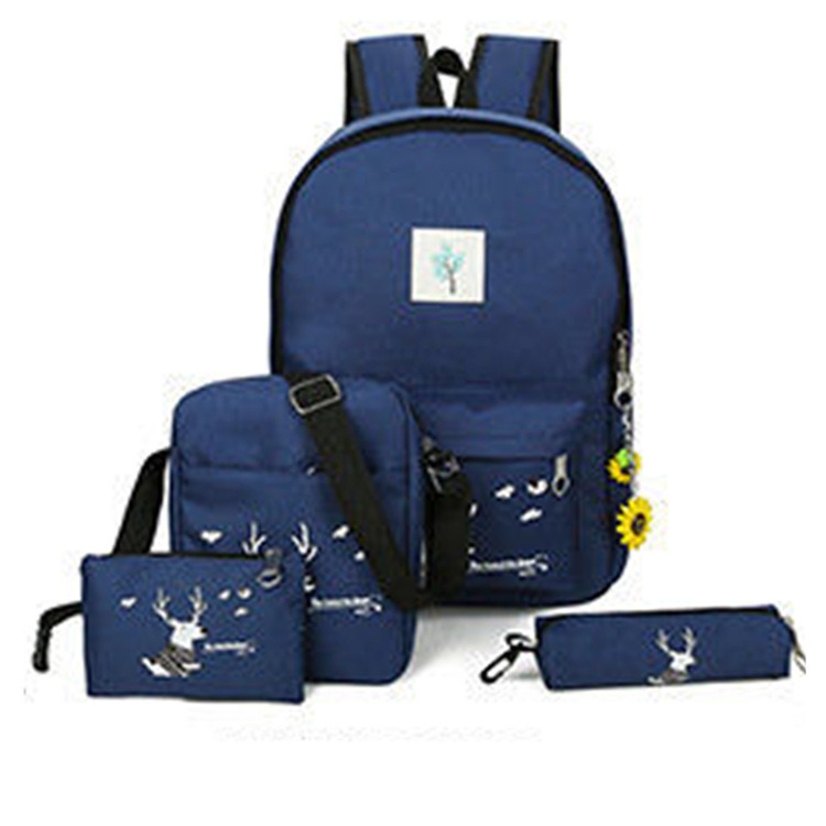 Batoh s japonským motívom srny, roztomilý kreslený dizajn, kapacita 20–35 l, polyesterová látka, kapsa na notebook