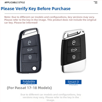 Θήκη Κλειδιού Bossco για VW Magotan και Passat CC B8, Κράμα Ψευδαργύρου, Επαγγελματικό Στυλ