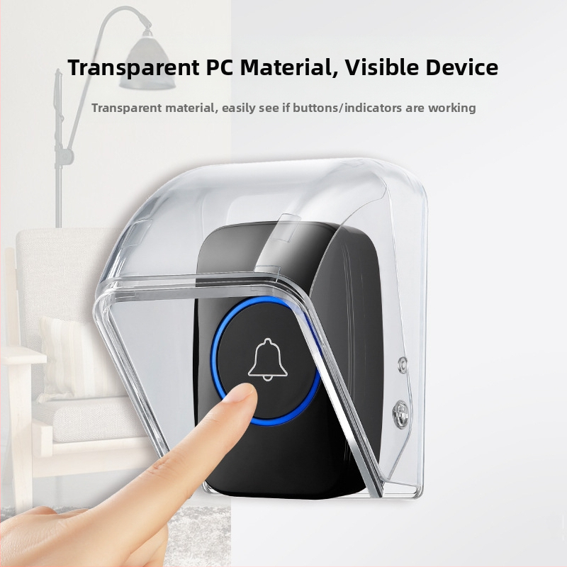 Ασύρματο κουδούνι πόρτας με κάλυμμα βροχής, εξωτερικός αδιάβροχος θήκη, μοντέλο E10