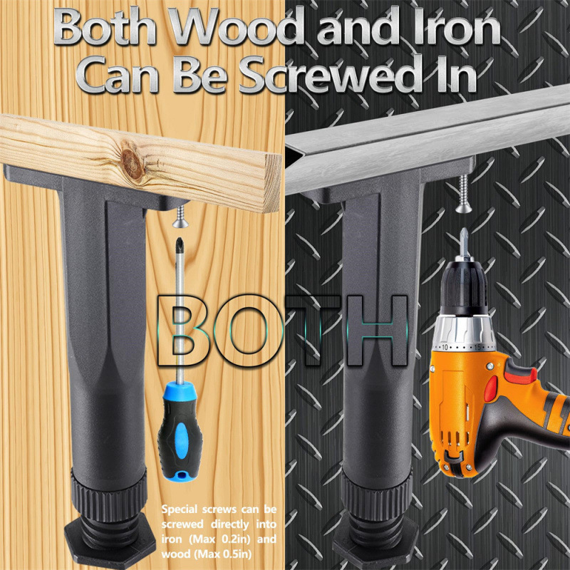 Ρυθμιζόμενα πόδια κρεβατιού — πλαστικά στηρίγματα για γενικά έπιπλα, μοντέρνος μινιμαλιστικός σχεδιασμός