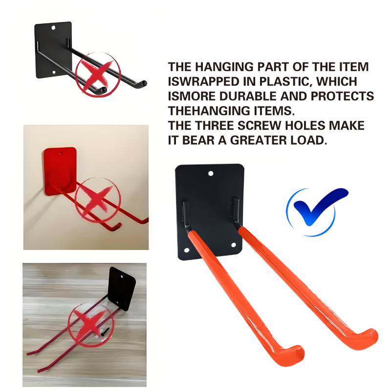 Стенно монтиран метален държач за гаражни инструменти, товароподемност 30 кг, едноетажен организатор, подходящ за гараж или склад