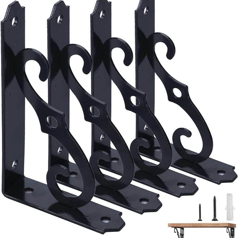 Σιδερένιο ράφι αποθήκευσης ευρωπαϊκού στιλ με σταθερούς τριγωνικούς στηρίγματα και ρυθμιζόμενο υποστηρικτικό πλαίσιο — Cheng Ming; κατάλληλο για κουζίνα, μπάνιο και σαλόνι; μοντέρνος μινιμαλιστικός σχεδιασμός