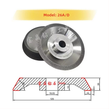 Диамантено шлифовъчно колело със наклонен ръб, борон нитрид, електроплакиране, модел 0005