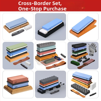 Διπλής όψεως λίθος ακονίσματος από καρβίδιο πυριτίου με αυλακώσεις, λαδωμένος για οικιακή χρήση