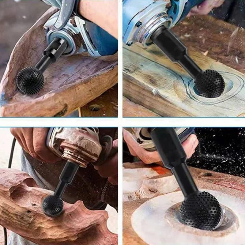 Накрайник за ъглошлайф със сферична шарнирна глава – стоманена конструкция, кръгло сечение, груби зъби, еднозърнест файл, тегло 300