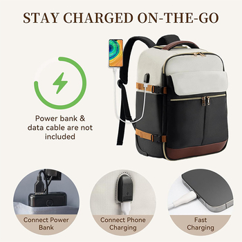 Unisex ratinė kuprinė su teleskopine rankena, Oxford audinys, 20–35 L, nešiojamojo kompiuterio kišenė, dvigubi dirželiai