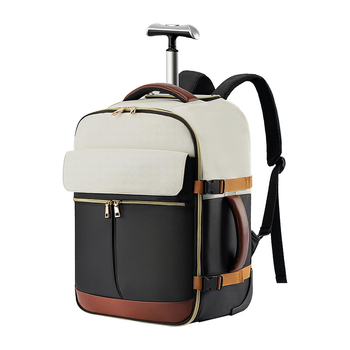 Unisex ratinė kuprinė su teleskopine rankena, Oxford audinys, 20–35 L, nešiojamojo kompiuterio kišenė, dvigubi dirželiai