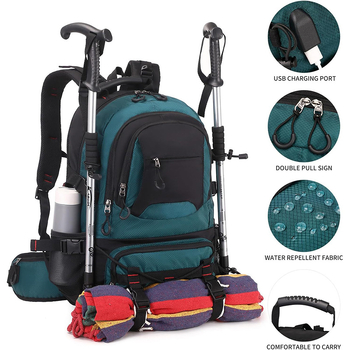 Žygių kuprinė vandeniui atspari PVC, universalus, oro pagalvėlės diržai, languotas raštas, poliesterio pamušalas