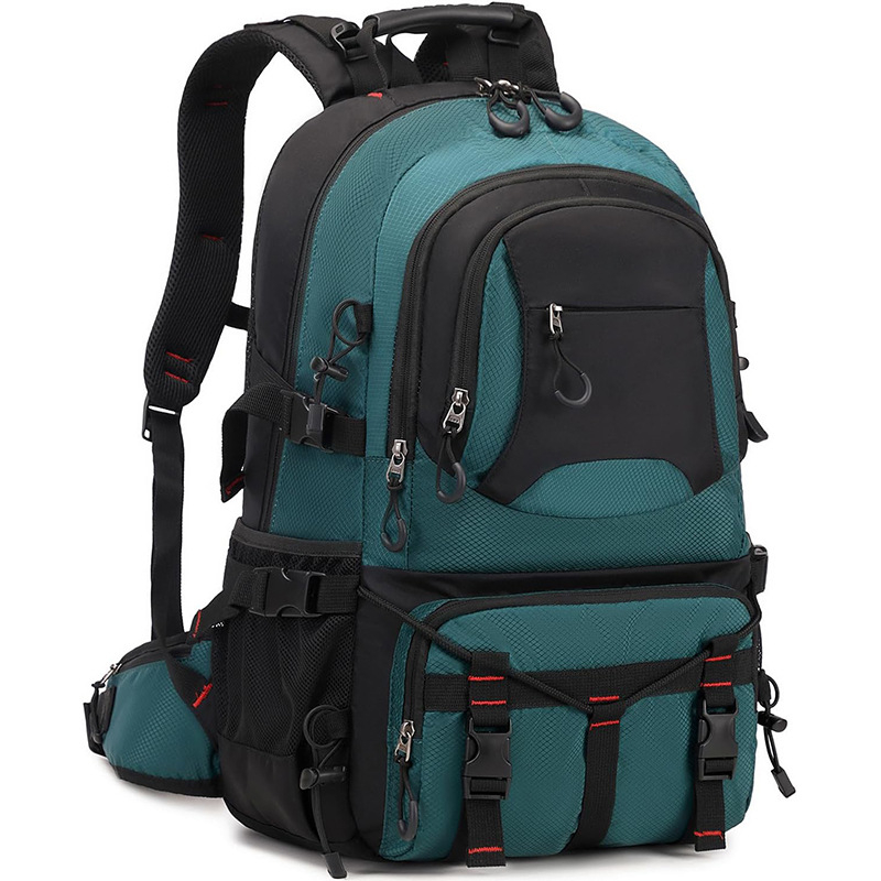 Žygių kuprinė vandeniui atspari PVC, universalus, oro pagalvėlės diržai, languotas raštas, poliesterio pamušalas