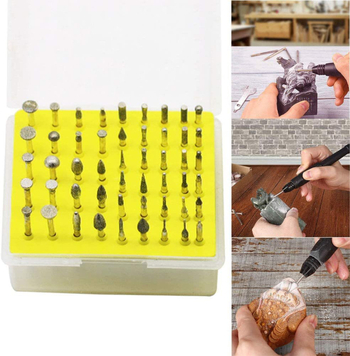 Deimantinės šlifavimo galvutės komplektas jadei ir jadeitui, bičių vaško poliravimas, 50 vnt., elektroplatinatas deimantas, skirtas elektriniam šlifuoti