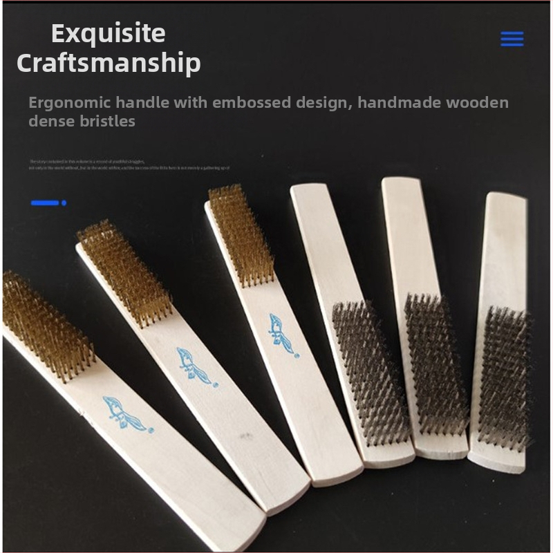 Четка с дървена дръжка за премахване на ръжда и почистване на метални повърхности (Персонализирана обработка)